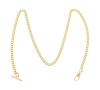 Hoement 65cm Metal Pocket Watch Chain with T-bar Belt Clip for Men Women | Golden Retro Styling, Versatile Wearing Options, Suitable for Pocket Watches, Belt Loops, Suit Vests and Formal Wear