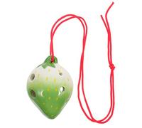 Hoement 6holes Ceramic Strawberry Shaped Ocarina for Beginners Practice Wind Instrument for Boy Girl and Portable Design for Young Musicians
