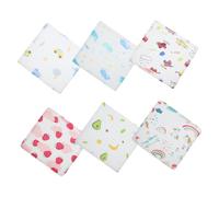 Hoement 6pcs Absorbent Cotton Drool Bibs Layers Washcloths for Care Newborn Teething Towel Lightweight and Portable Keeps Your Dry from Drool and Spit Ups