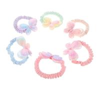 Hoement 6pcs Butterfly Hair Ties for Toddlers and Little Girls, Glitter Elastic Ponytail Holders, Soft Stretchy Hair Accessories for Daily Wear and Festivals