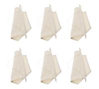 Hoement 6pcs Canvas Banner Wall Hanging with Wooden Dowel, Enamel Pin Display Banner Holder for Brooches and Jewelry, Beige Canvas Material, Versatile Room Decor and Exhibit Zones