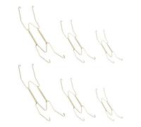 Hoement 6Pcs Copper Alloy Plate Holders Metal Wire Hooks for Wall Display Suitable for Hanging Plates in Dining Room or Office
