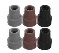 Hoement 6pcs Crutch Tips Replacement Rubber Ends for Canes and Crutches 19mm Diameter Non-Slip Weather Resistant Pads for Indoor and Outdoor Use