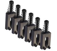 Hoement 6pcs Electric Guitar Hardtail Tremolo Bridge with Roller Saddles Chrome Replacement Kit Stable String Tension Reinforced Black Screws for Reliable Tuning
