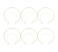 Hoement 6pcs Elegant Golden Metal Circular Headbands for DIY and Crafting Party Hairbands, Multi-functional Easy to Take off Hair Accessories for Women