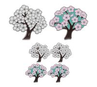 Hoement 6pcs Flower Enamel Pins: Alloy Floral Aesthetic Pins Cute Cherry Blossoms Brooches - Lapel Badges For Clothing Backpacks Decoration