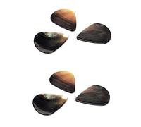 Hoement 6pcs Genuine Shell Tones Guitar Picks for Ukulele and Guitar Natural Look Mellow Sound Non-marking Plectrums for Musicians