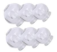 Hoement 6pcs Glass Vacuum for Home Therapy Fire Cupping Massage Cups with Anti-Slip Groove Lightweight Body Massage Tools