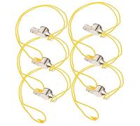 Hoement 6Pcs Metal Sports Whistles with Lanyards for Adults and Loud Portable Emergency Survival Whistles for Referees Outdoor Training Pe Lessons and Safety Use