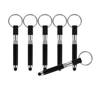 Hoement 6pcs Mini Capacitive Stylus Pens Keychain Set, Black Portable Finger Stylus for Touch Screens, Compatible with Tablets and Phones, Keyring Pendant for On-the-go Use