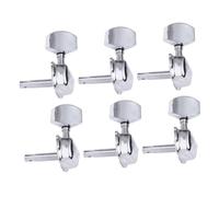 Hoement 6pcs Mini Square Head Semi-closed Vintage Style Guitar Machine Heads Acoustic Tuning Pegs for Folk Guitar Tuning Keys Replacement