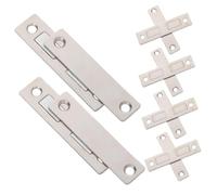 Hoement 6pcs Stainless Steel Cabinet Door Latch with Double Magnetic Force Invisible Mechanical Magnetic Closure for Kitchen Closet Wardrobe Doors Strong Holding Capacity