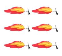 Hoement 6pcs Vibrant Flame Hair Clips Felt and Iron Material, Secure Fit and Versatile Styling for Daily Wear and Themed Parties, Unique Wiggly Flame Hair Accessories