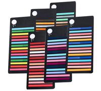 Hoement 6pcs Waterproof Pet Sticky Tabs for Books and Notebooks, Fine Colorful Index Markers with Guided Reading Strips, Portable Annotation Flags for Office and Study Use