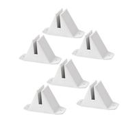 Hoement 6pcs White Plastic Garden Fence Base Triangular Post Support Feet for Christmas Tree Fence Picket Holder Pet Gate and Room Divider Stands