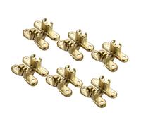 Hoement 6Pcs Zinc Alloy Silent Hidden Hinges Cross Flat Mute Invisible Table Door Hardware for Cabinet Doors and Lightweight Worktops