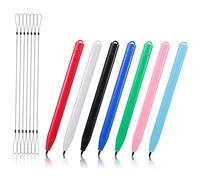 Hoement 7 Pcs LCD Drawing Board Stylus Pens with Elastic Tether Comfortable Grip Writing Tablet Pen for Touch Screens No Charging Required for Drawing Writing and Doodling
