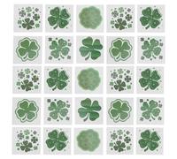 Hoement 72pcs St Patricks Day Facial Stickers Clover Pattern Skin-friendly Pvc Temporary Tattoos, for Collecting and Scrapbooking Festival Party Decoration
