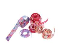 Hoement 8 Rolls Japanese Cherry Blossom Ribbon Cotton Floral Printed Ribbons for DIY Crafts Wedding Bouquets Wrapping and Home Decor Wide