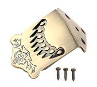 Hoement 8 String Bronze Pattern Mandolin Tailpiece Metal Traditional Mandolin Accessories for Arched Top Instruments Easy Install Upgrade Tone Sustain