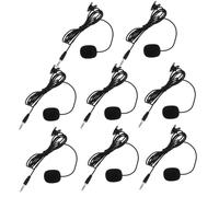 Hoement 8pcs Black Professional Clip-on Lavalier Microphones for Phone Recording, Multi-functional Simple Microphone Set for Teaching, Interviews, and Public Speaking