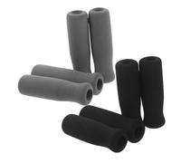 Hoement 8pcs Crutch Handle Pad Grips Sponge Foam Walker Hand Grip Sleeves with Central Hole Non-Slip Black and Gray Cane Handle Wraps for Elderly Stability and Comfort
