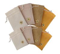 Hoement 8pcs Empty Perfume Sachet Bags with Drawstring Breathable Small Medium Portable Pouch for Dried Lavender Scent Refill Wardrobe Freshener Car Deodorizer Craft DIY