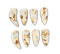Hoement 8pcs Guzheng Finger Picks Medium Tea Color Guzheng Nail Covers for Adults and Comfortable Wear Moderate Hardness Practical Musical Instrument Accessories