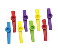 Hoement 8Pcs Multi-colored Plastic Kazoos Musical Instruments Easy to Learn Beginner Kazoo for Boys Party Companion with Guitar Ukulele Violin Portable