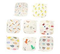 Hoement 8pcs Organic Cotton Towels Six Gauze Soft Face Cloths for Newborns with Hook Design for Easy Hanging and Quick Drying