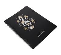Hoement A4 Music Folder for Sheet Music and Document Files with 30 Pages Capacity, Black Pp Material, Easy to Hold and Suitable for Marching Band Use