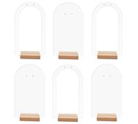 Hoement Acrylic Earring Display Rack with Wooden Base 6Pcs Jewelry Holder for and Drop Earrings in Showroom and Exhibition Use