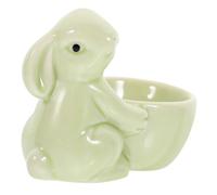 Hoement Adorable Ceramic Easter Egg Cup Rabbit Design Decorative Egg Holder for Home Kitchen Tabletop Smooth Portable Ceramic Material Easy to Clean for Easter Party and Gift