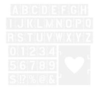 Hoement Alphabet Templates Painting Stencils Letter Stencils Numbers White Pet Material Sturdy Reusable for Creating Custom Signs and Handicrafts 2.04x1.65x0.00in