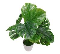 Hoement Artificial Monstera Pot Plant Faux Greenery Indoor Decorative Potted Simulation Monstera Leaf for Home Office Garden Accent