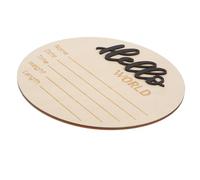 Hoement Baby Announcement Wooden Sign Round Birth Announcement Name Sign for Newborn Photography Prop Natural Wood Material for Baby Shower and Hospital