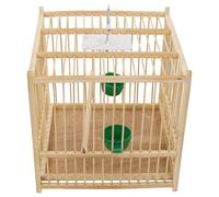 Hoement Bamboo Bird Cage for Parrots and Birds, Small Indoor and Outdoor Birdcage with Hanging Hook, Comfortable Design Providing Activity Space, Elegant and Stylish Beige Cage