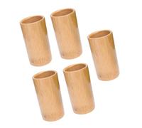 Hoement Bamboo Fire Cupping Jar 5pcs Large Size 5-6.5cm Diameter Carbonized Bamboo Suction Cups for Cupping Therapy Household Massage Tool for Back and Body Relaxation