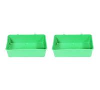 Hoement Bird Bath Basin for Small Birds, Creative Green Plastic 2pcs | Comfortable Bathing Experience, Can Also Serve as Feeder, Reliable Shower Tub, Includes Different Toys