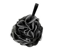 Hoement Black Bath Flower Mesh Ball with Short Rope Pe Material Bath Scrubber for Exfoliating and Cleaning Skin Bathroom Accessory for Shower