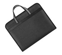 Hoement Black Canvas and Multilayer Design with Zipper Closure Document Case Sl usiness File Organizer Bag Professional Handcarry Document Holder Tote for Meeting and Traveling