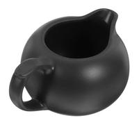 Hoement Black Ceramic Milk Pot Tea Distributor 12.60X8.80X6.50Cm Creamer Jug for Home Use Elegant Pouring Design for Milk Coffee and Sauces