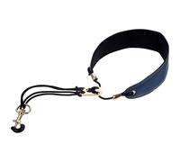 Hoement Blue Leather and Metal Clarinet Instrument Strap for Students and Adults, Multi-functional and Adjustable Saxophone Neck Lanyard Reducing Burden for Comfortable Playing