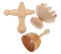 Hoement Body Massage Tool Set with Wooden Mushroom-Shaped Head Massager and Massage Cup for Daily Muscle Tension Release
