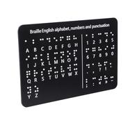 Hoement Braille Alphabet and Board with Raised Dots and Punctuation for Beginners Tactile Educational Tool for Blind People Sensory Development Aid for Home and School Use Black