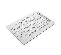 Hoement Braille Alphabet Board for Beginners Raised Dots with Stainless Steel Numbers Punctuation Essential Braille Learning Tool for Blind Adults Interactive Tactile Practice