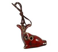 Hoement Brown Dolphin Shaped Beginner Ocarina Wind Instrument for Children with Rich Resonance and Extraordinary Tones, White Porcelain Material, Present for Boys and Girls Learning Music Random Color