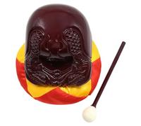 Hoement Buddhist Percussion Woodblock with Wooden Knocker Stick Dark Color Crisp Clear Sound for Meditation Music Teaching Aid Early Education and Performance Instrument