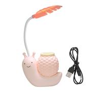 Hoement Cartoon Snail LED Desk Lamp with USB Charging and Pen Holder Multi-Function Reading Table Lamp Eye Protection for Students 3 Years and Older Random Color