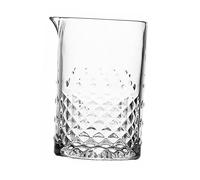 Hoement Carved Cocktail Mixing Glass with Thick Crystal Bottom Professional Bar Stirring Pitcher for Mixing Drinks Clear Glass for Home and Wedding Bartenders